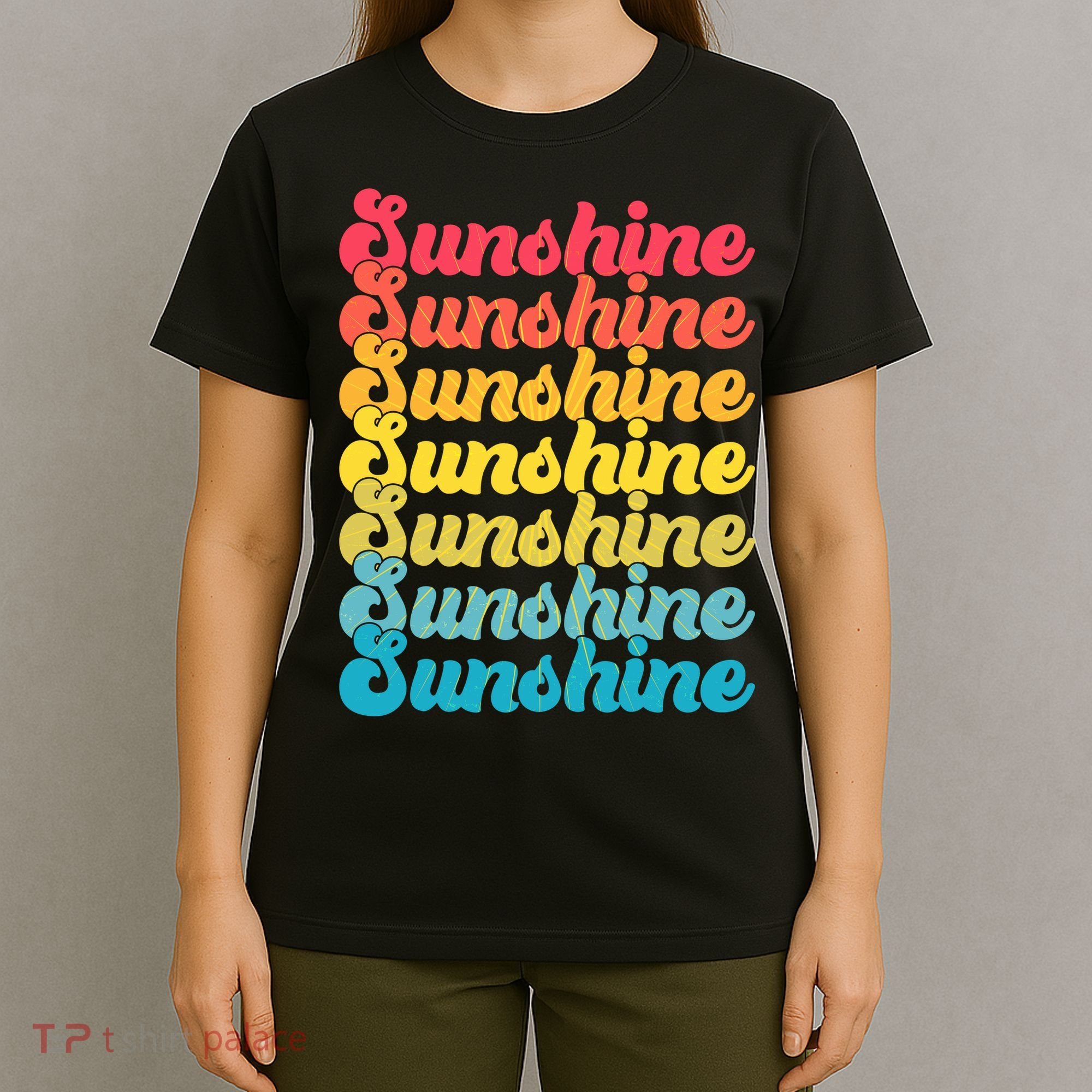 Retro Vintage Sunshine Sun Text T-Shirt