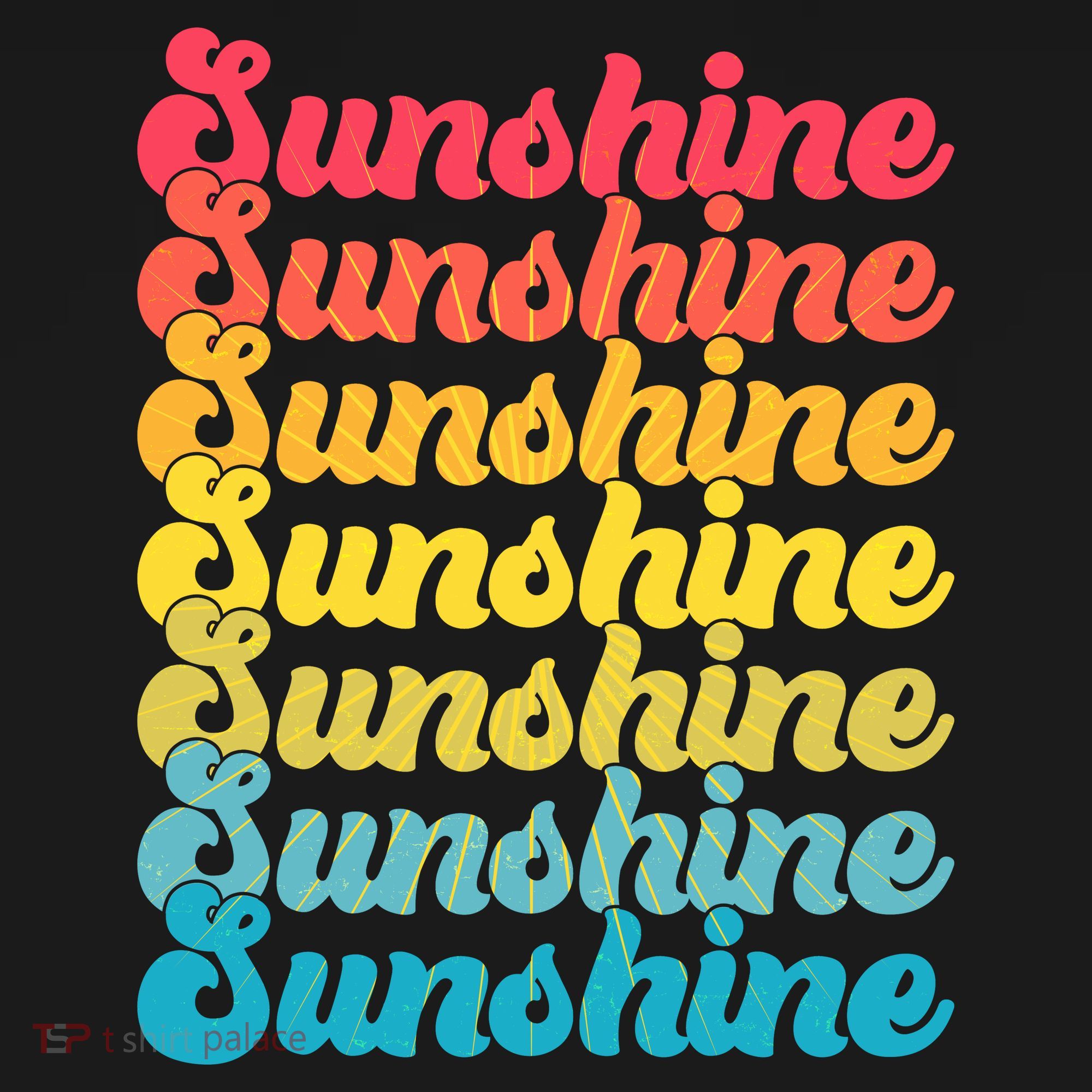Retro Vintage Sunshine Sun Text T-Shirt
