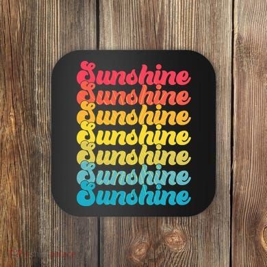 Retro Vintage Sunshine Sun Text Coaster