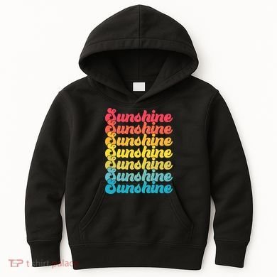 Retro Vintage Sunshine Sun Text Kids Hoodie