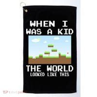Retro When I Was A Kid The World Look Like This Golf Towel thumb 0