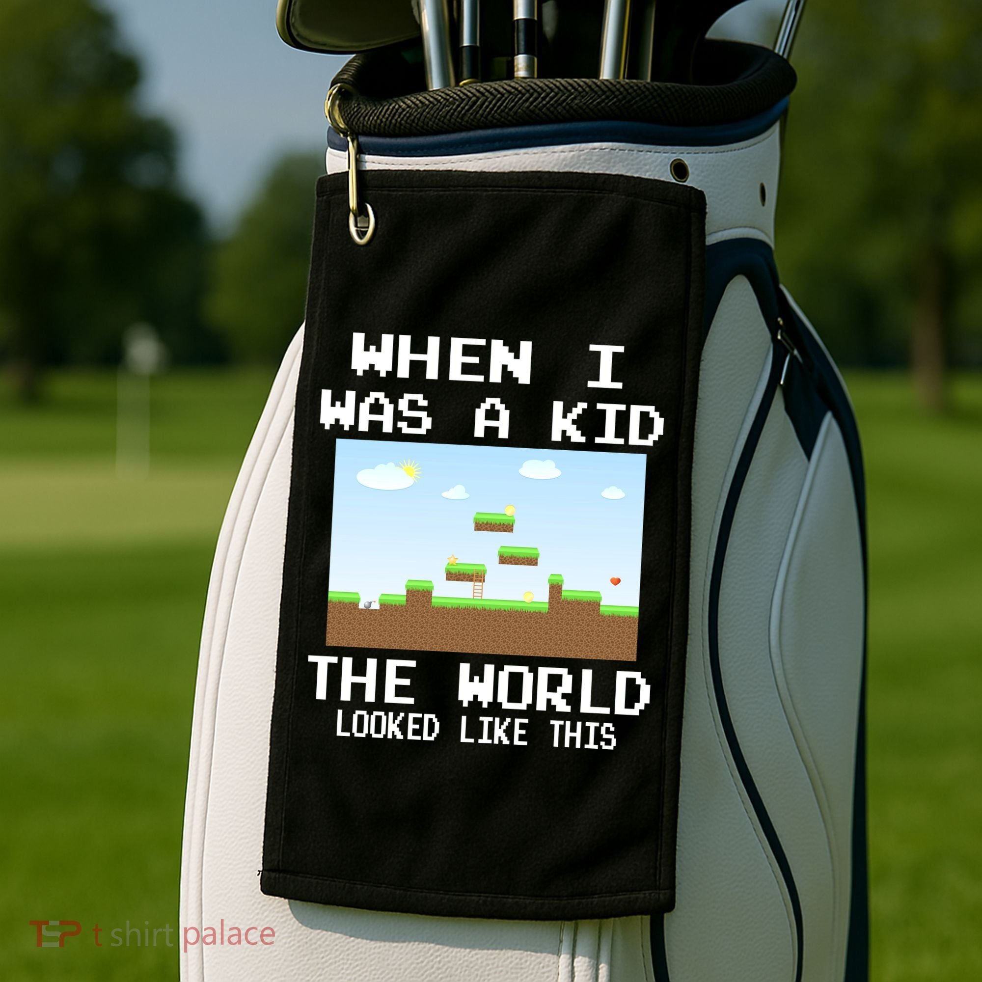 Retro When I Was A Kid The World Look Like This Golf Towel