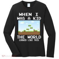 Retro When I Was A Kid The World Look Like This Women's Long Sleeve Shirt thumb 0