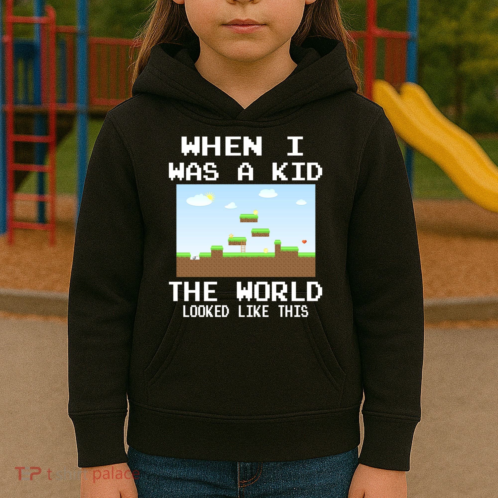 Retro When I Was A Kid The World Look Like This Kids Hoodie