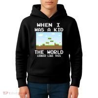 Retro When I Was A Kid The World Look Like This Kids Hoodie thumb 4