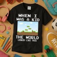 Retro When I Was A Kid The World Look Like This Kids T-Shirt thumb 3