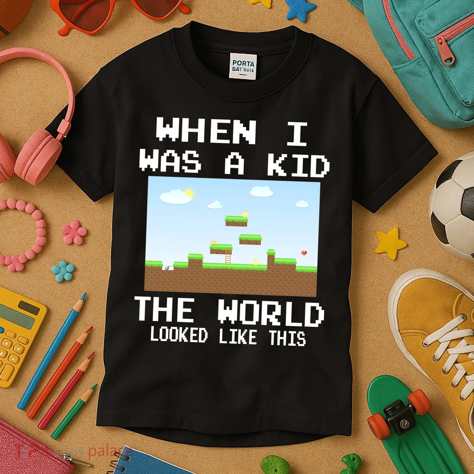 Retro When I Was A Kid The World Look Like This Kids T-Shirt