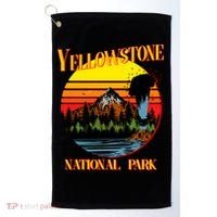 Retro Yellowstone National Park Golf Towel thumb 0