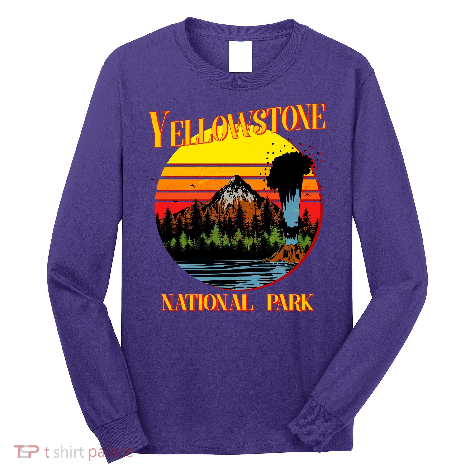 Retro Yellowstone National Park Long Sleeve Shirt