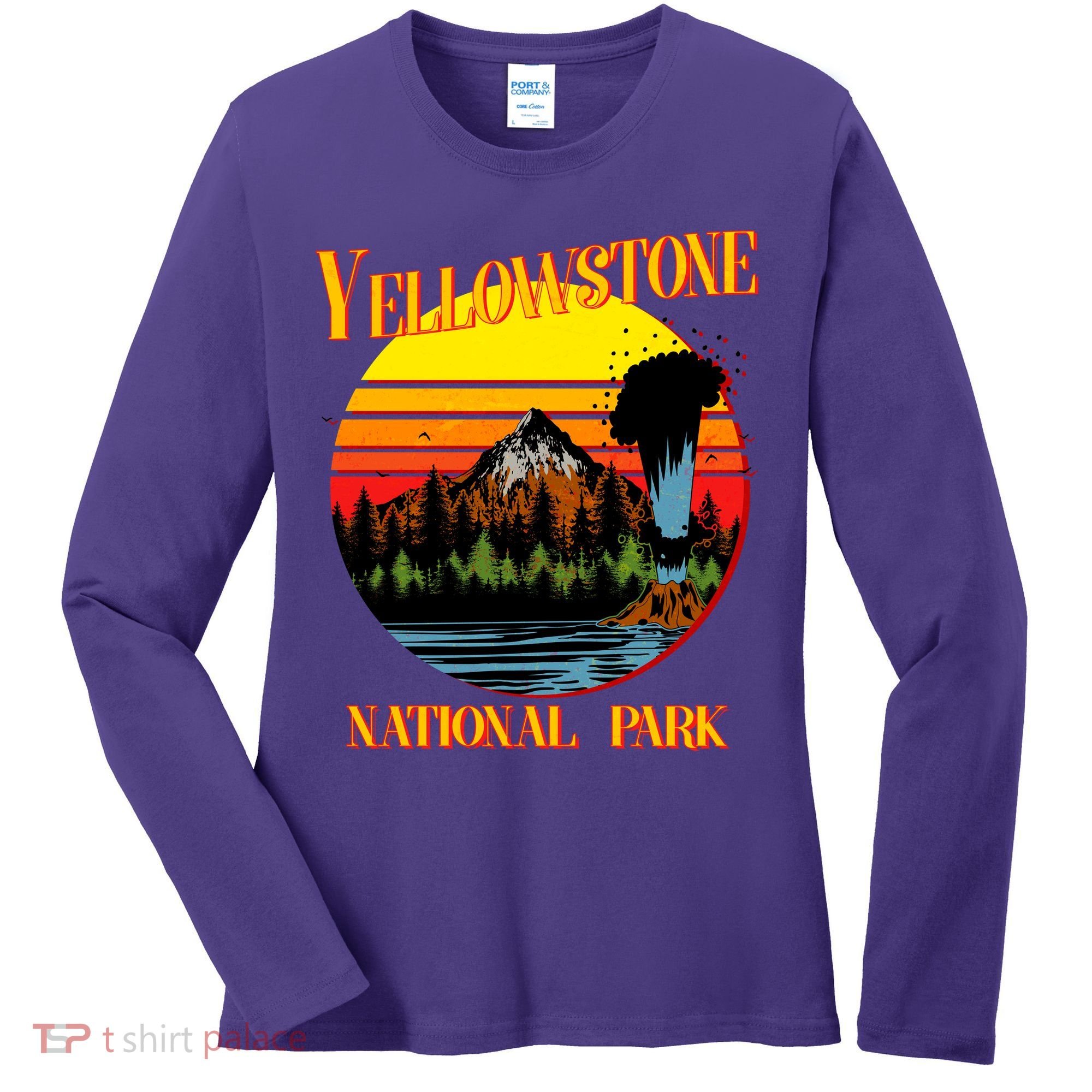 Retro Yellowstone National Park Women's Long Sleeve Shirt