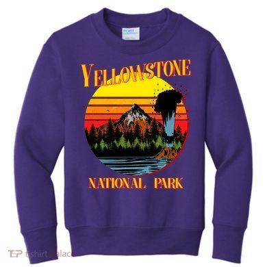 Retro Yellowstone National Park Kids Sweatshirt