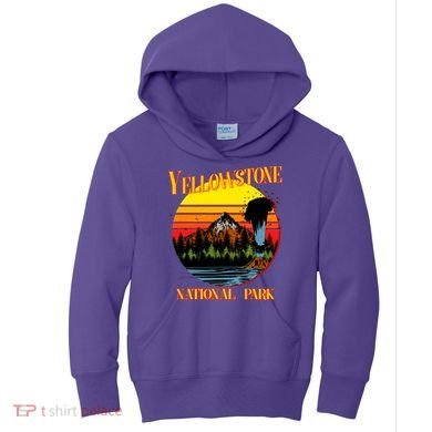 Retro Yellowstone National Park Kids Hoodie