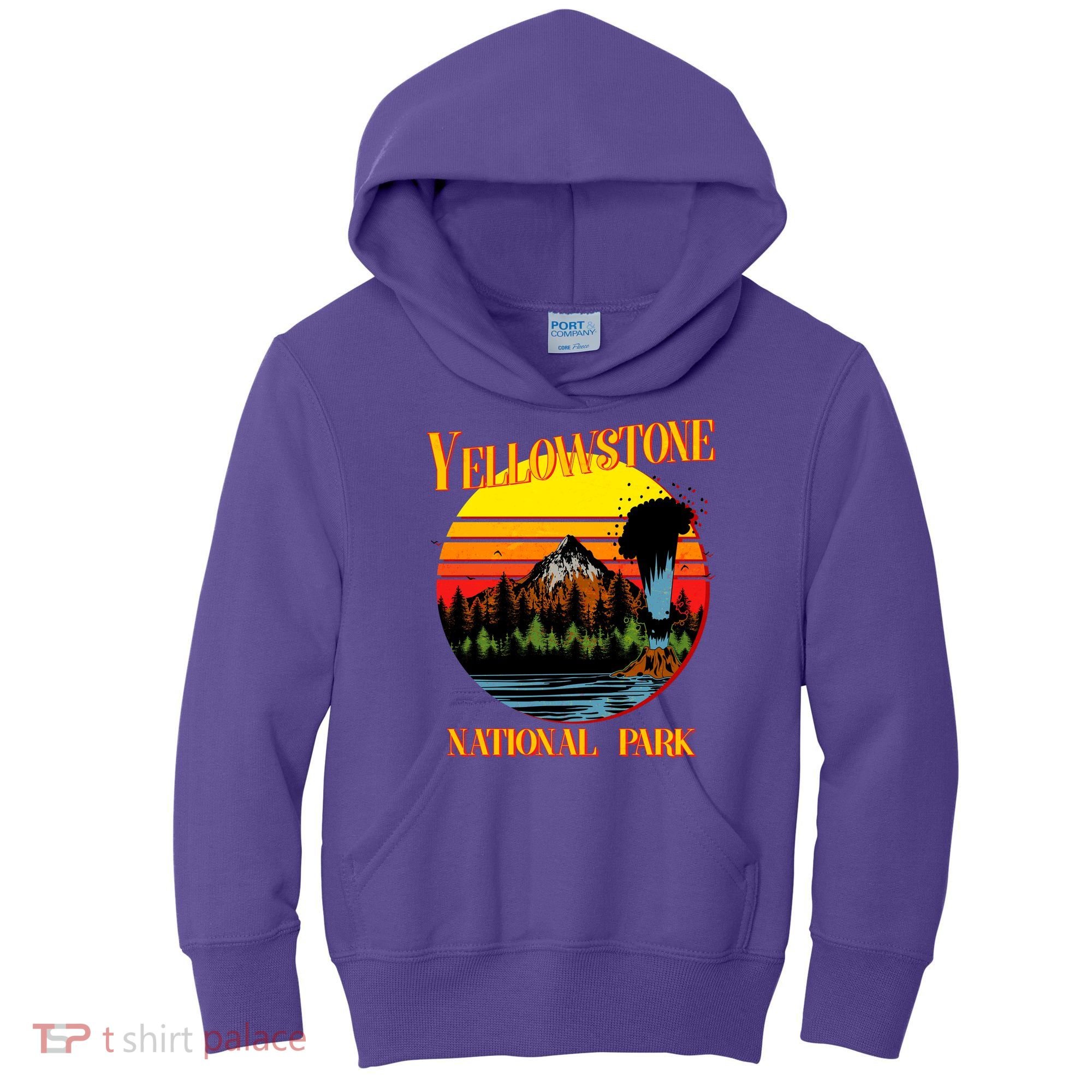 Retro Yellowstone National Park Kids Hoodie