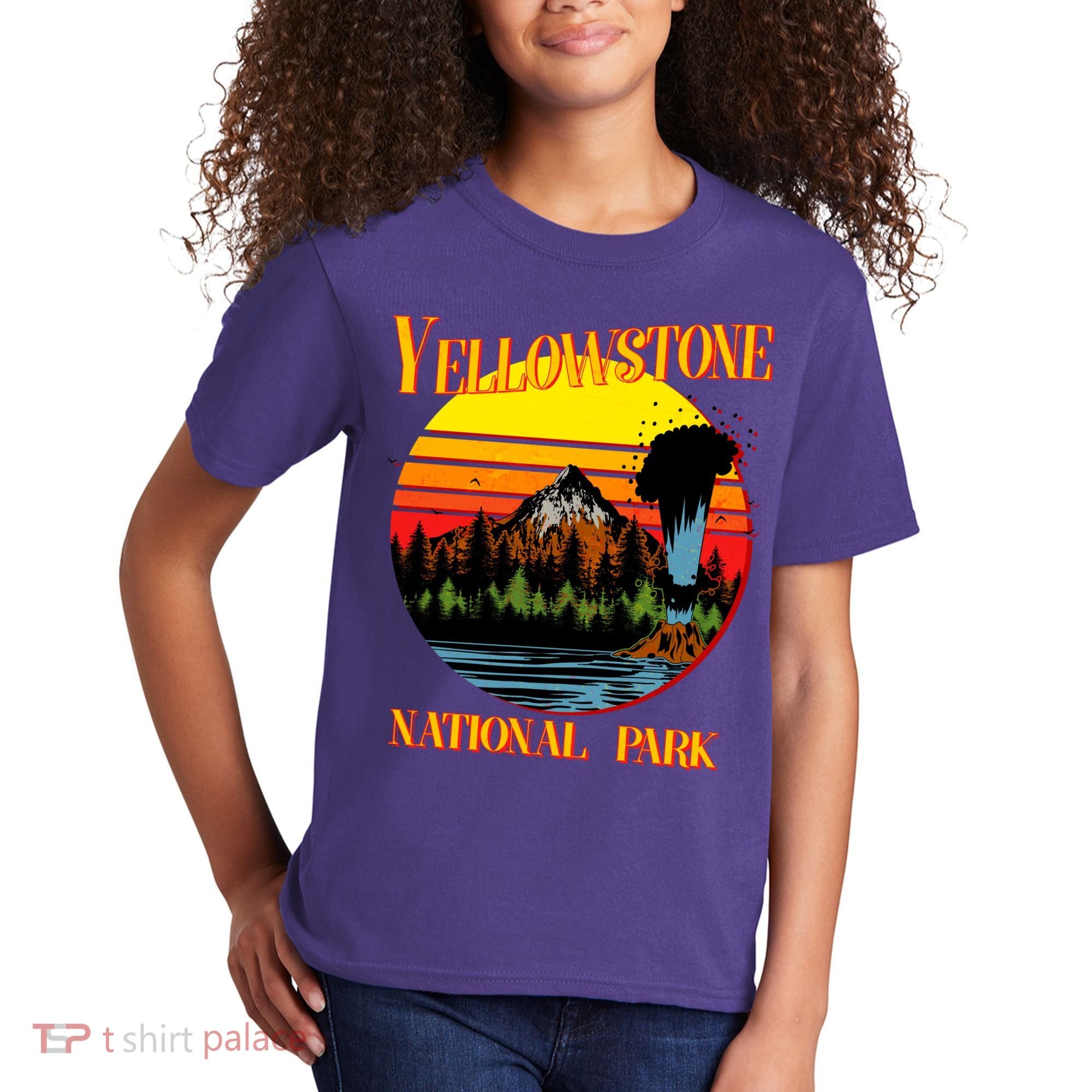 Retro Yellowstone National Park Kids T-Shirt