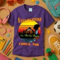 Retro Yellowstone National Park Kids T-Shirt thumb 3