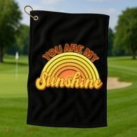 Retro You Are My Sunshine Sunbow Golf Towel thumb 1