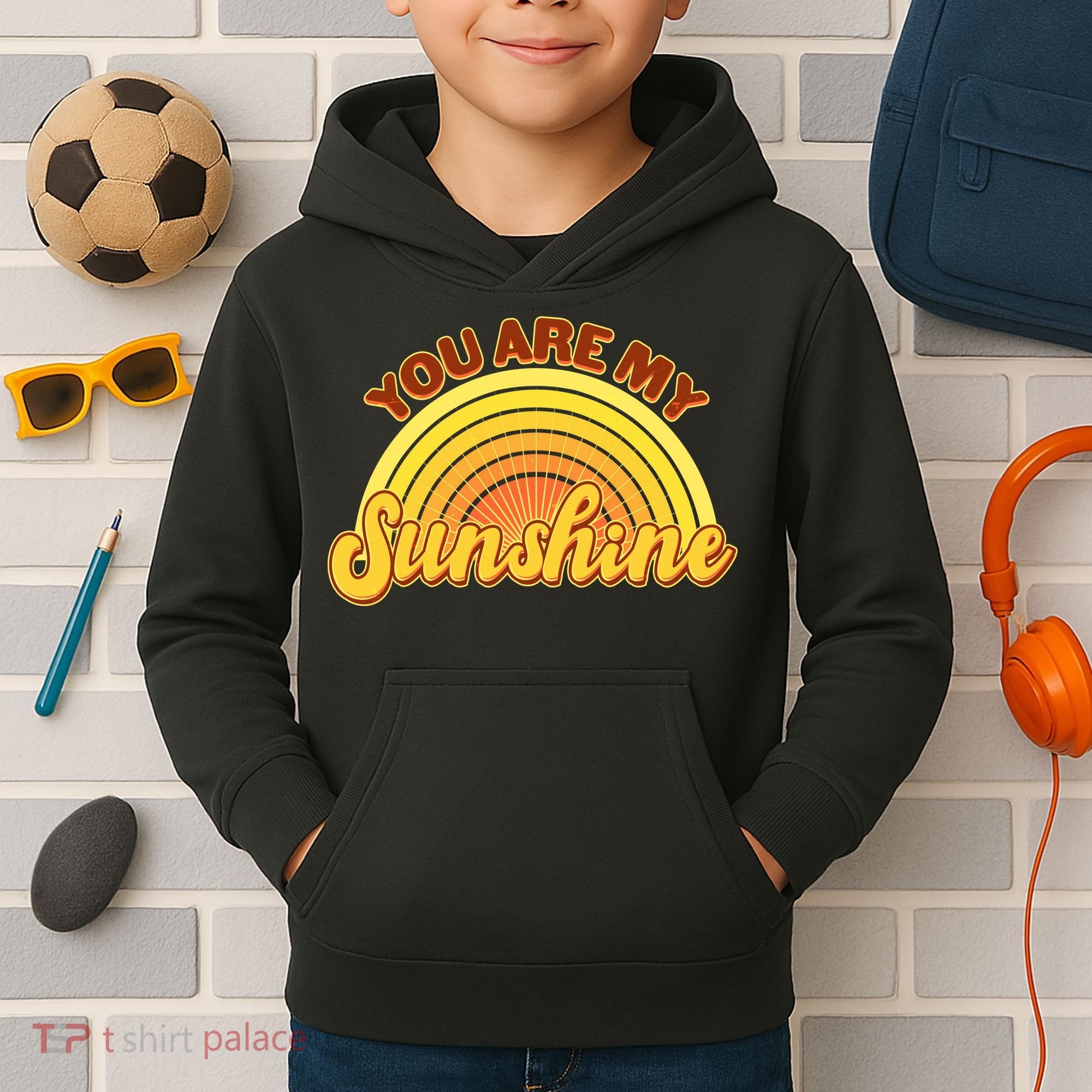 Retro You Are My Sunshine Sunbow Kids Hoodie