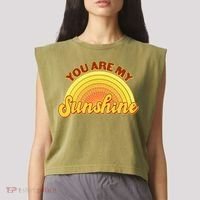 Retro You Are My Sunshine Sunbow Garment-Dyed Women's Muscle Tee thumb 2