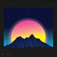 Retrowave Mountains Doggie Tank thumb 4