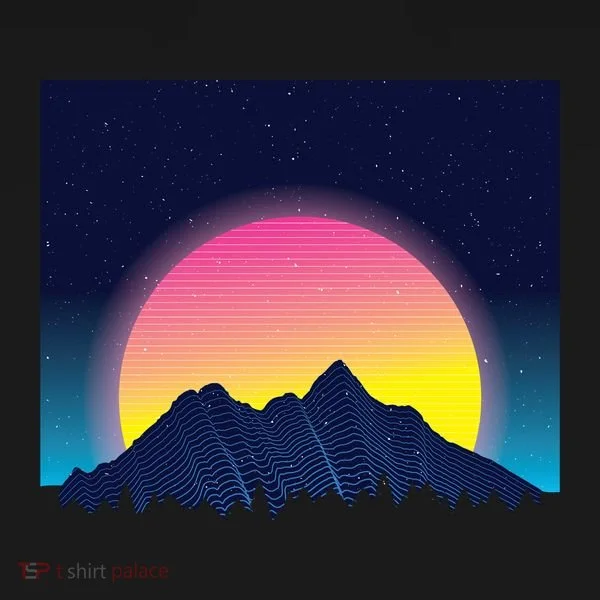 Retrowave Mountains Doggie Tank