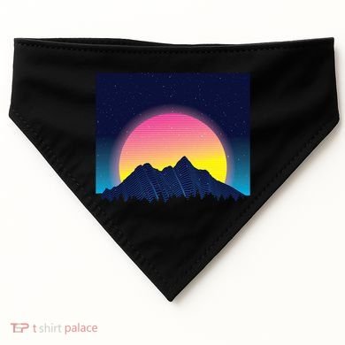 Retrowave Mountains USA-Made Doggie Bandana
