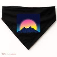 Retrowave Mountains USA-Made Doggie Bandana thumb 0