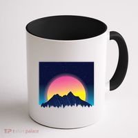 Retrowave Mountains Coffee Mug thumb 1