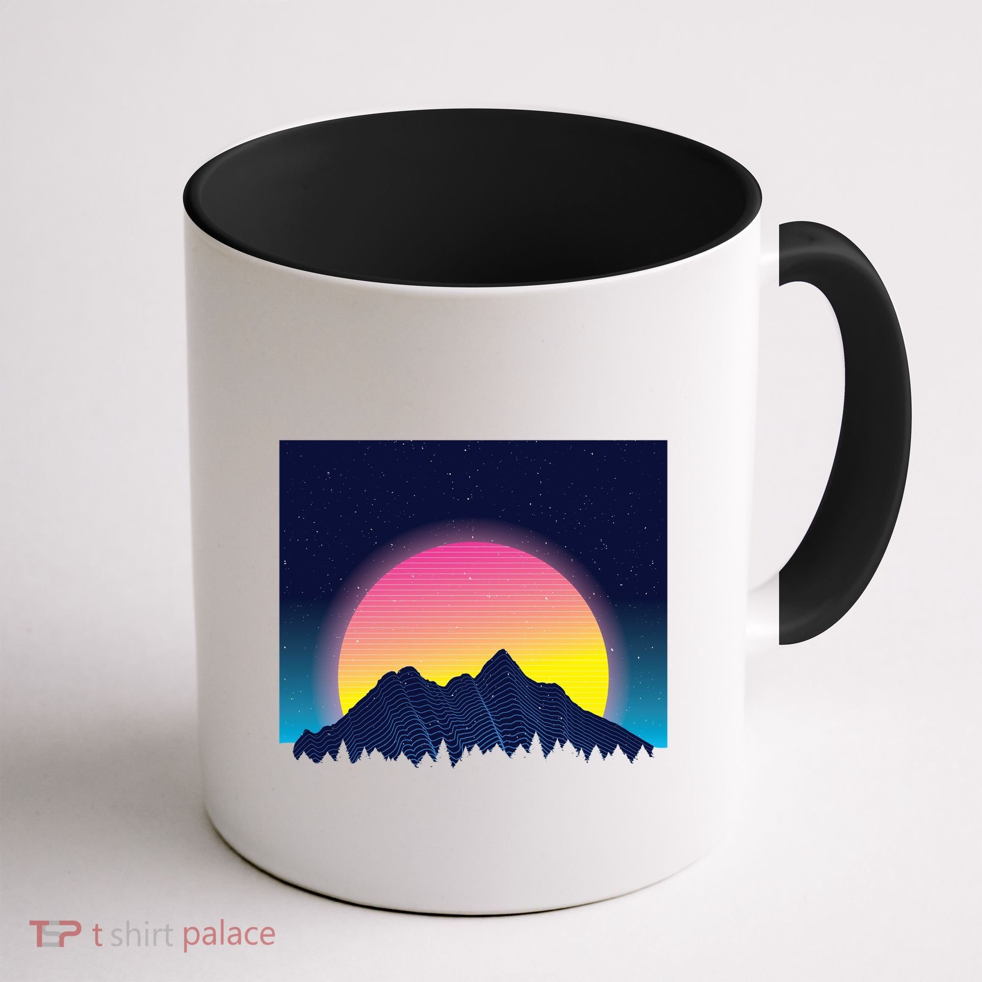 Retrowave Mountains Coffee Mug