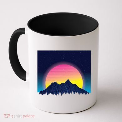 Retrowave Mountains Coffee Mug