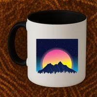 Retrowave Mountains Coffee Mug thumb 2