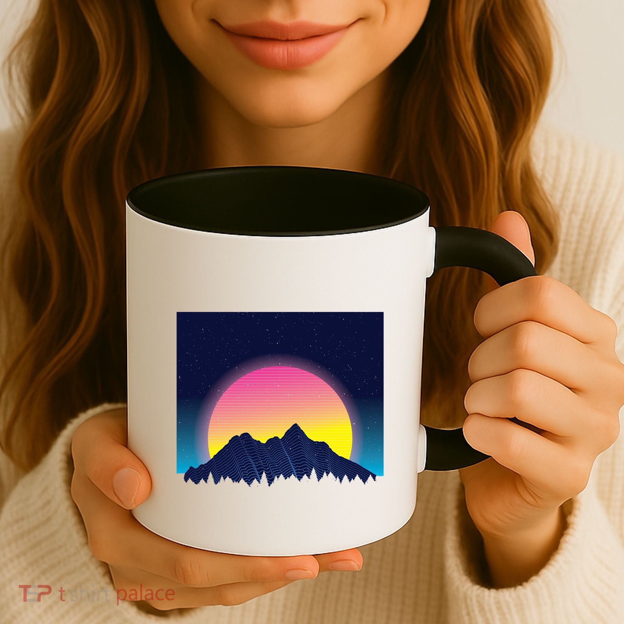 Retrowave Mountains Coffee Mug