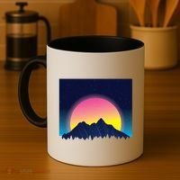 Retrowave Mountains Coffee Mug thumb 4