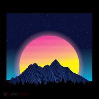 Retrowave Mountains Coffee Mug thumb 5