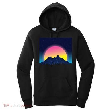 Retrowave Mountains Women's Hoodie