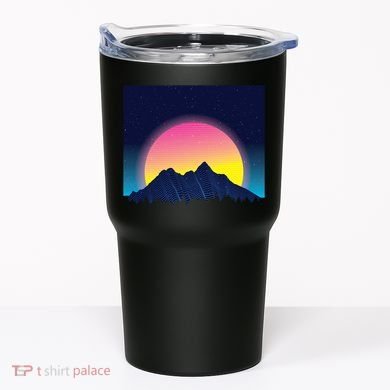 Retrowave Mountains Tumbler