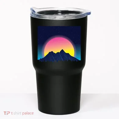Retrowave Mountains Tumbler