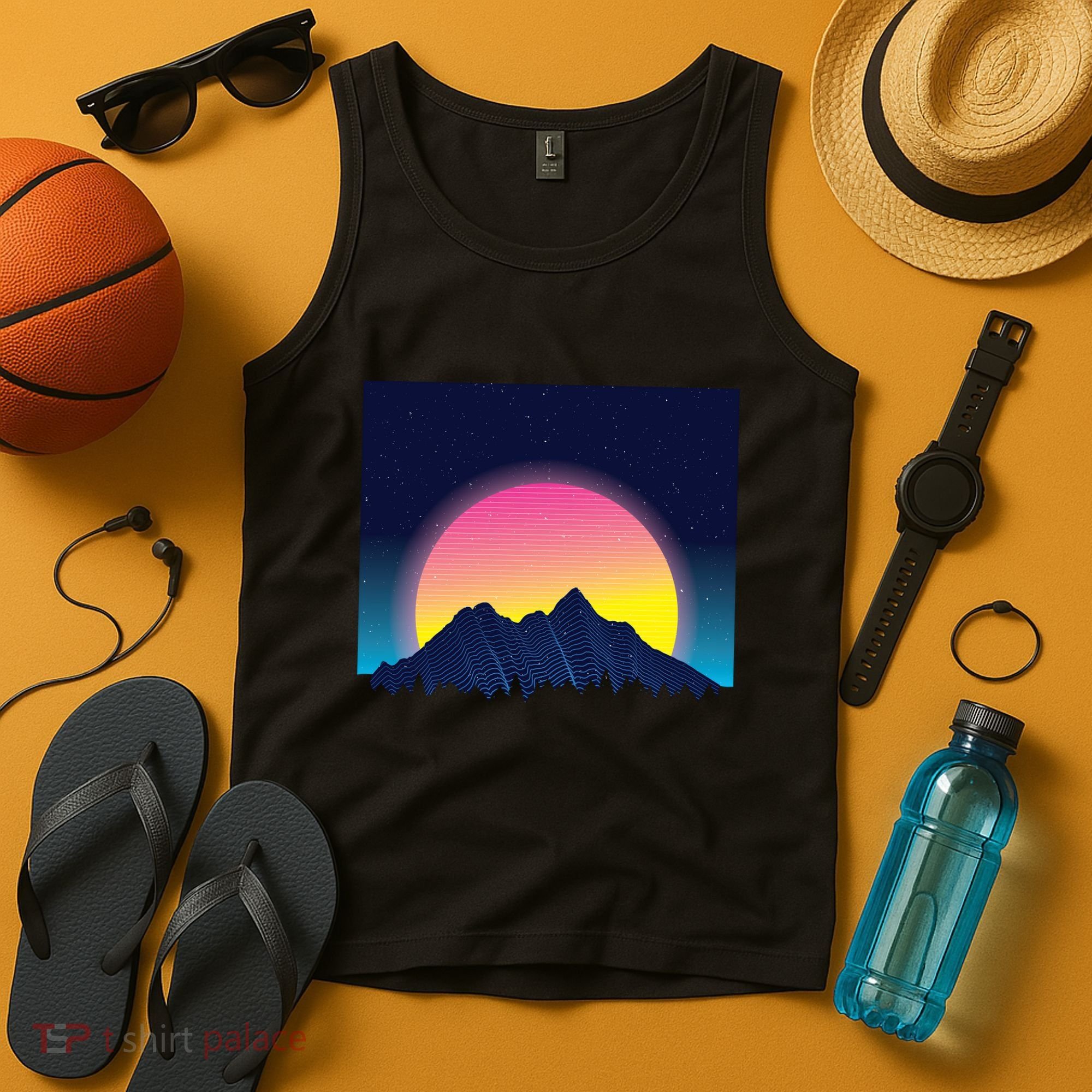 Retrowave Mountains Tank Top