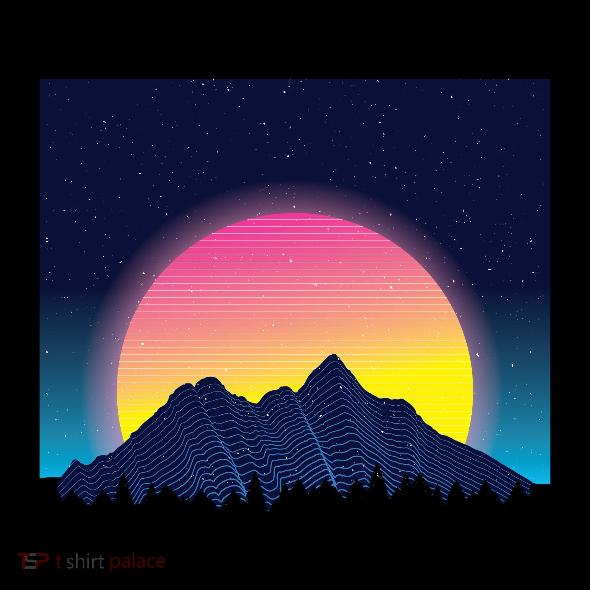 Retrowave Mountains Tank Top