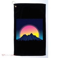 Retrowave Mountains Golf Towel thumb 0