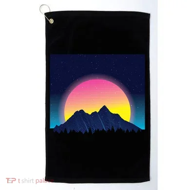 Retrowave Mountains Golf Towel