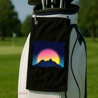 Retrowave Mountains Golf Towel thumb 2