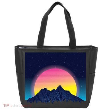 Retrowave Mountains Tote Bag