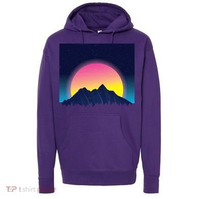 Retrowave Mountains Hoodie