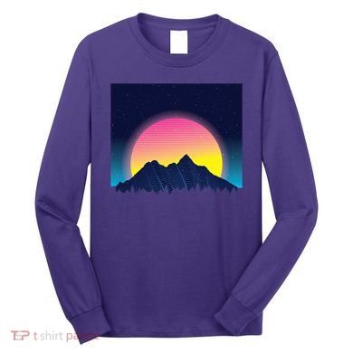 Retrowave Mountains Long Sleeve Shirt
