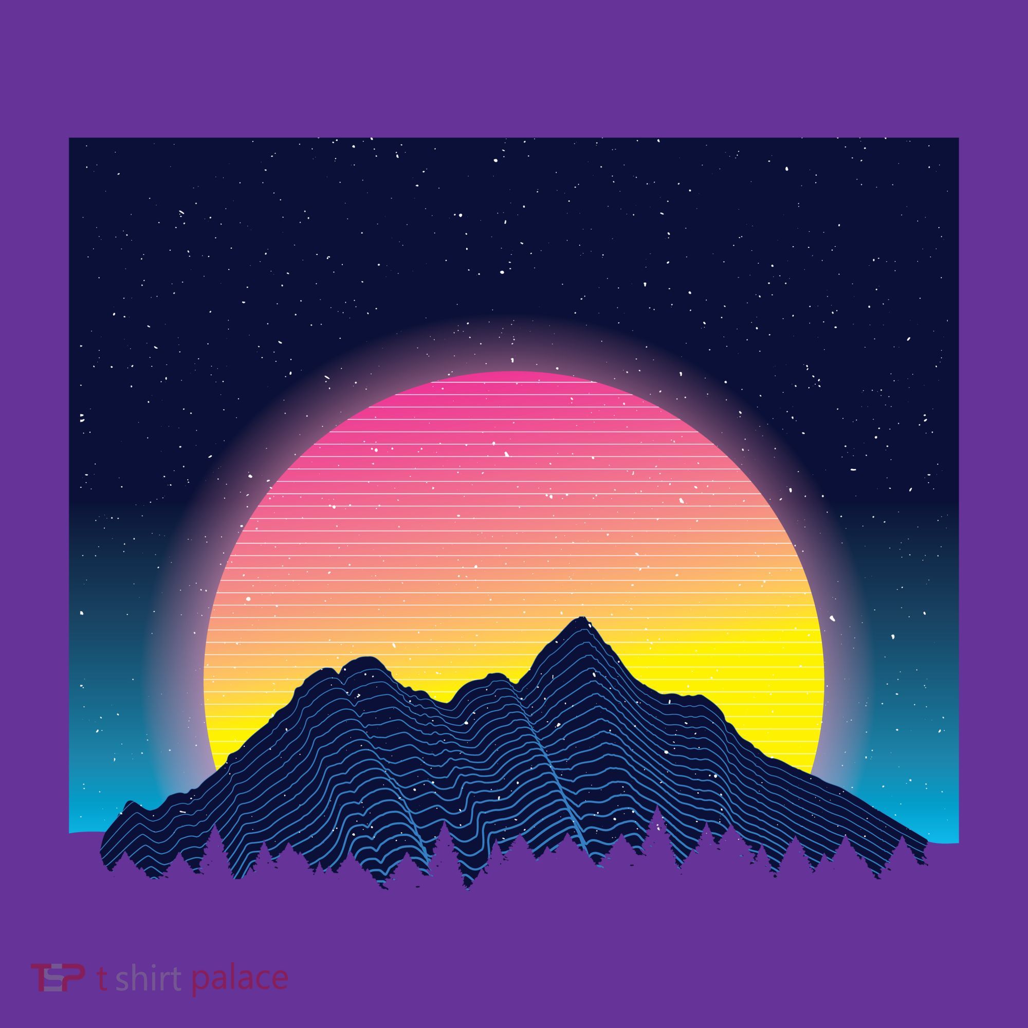 Retrowave Mountains Button