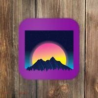 Retrowave Mountains Coaster thumb 0