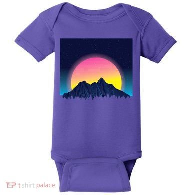 Retrowave Mountains Baby Bodysuit