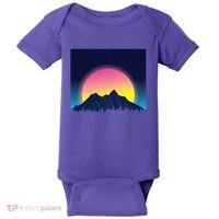 Retrowave Mountains Baby Bodysuit thumb 0