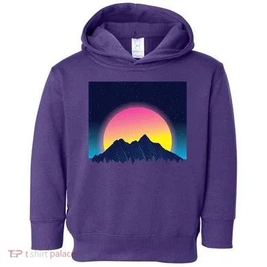 Retrowave Mountains Toddler Hoodie