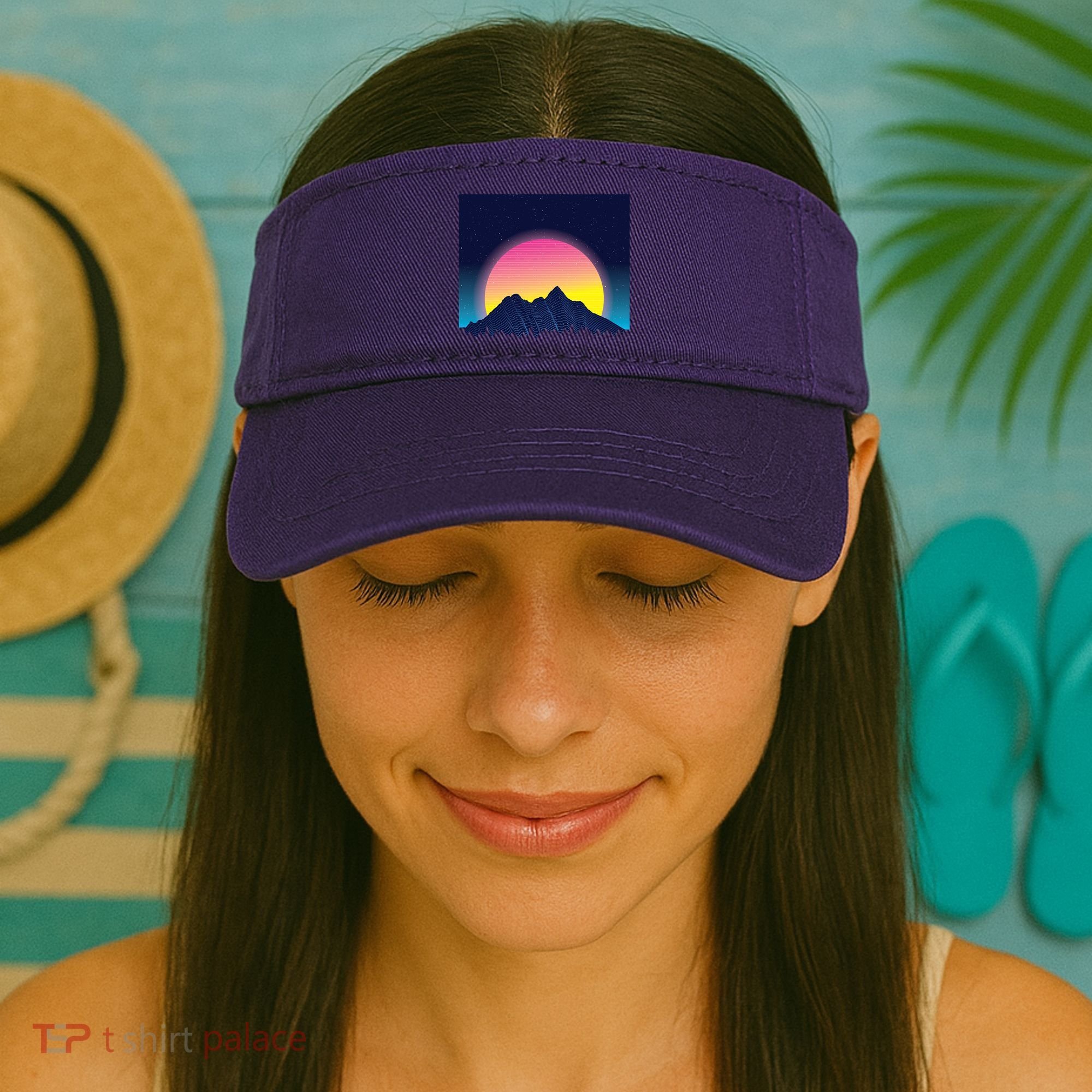 Retrowave Mountains Visor